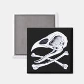 Rooster Skull und Crossbones Magnet (Vorderseite/Rückseite)