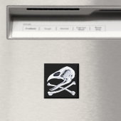 Rooster Skull und Crossbones Magnet (In Situ (Geschirrspüler))
