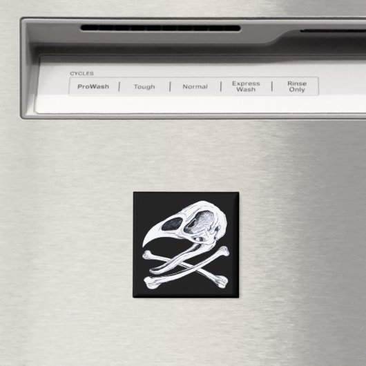Rooster Skull und Crossbones Magnet (In Situ (Geschirrspüler))
