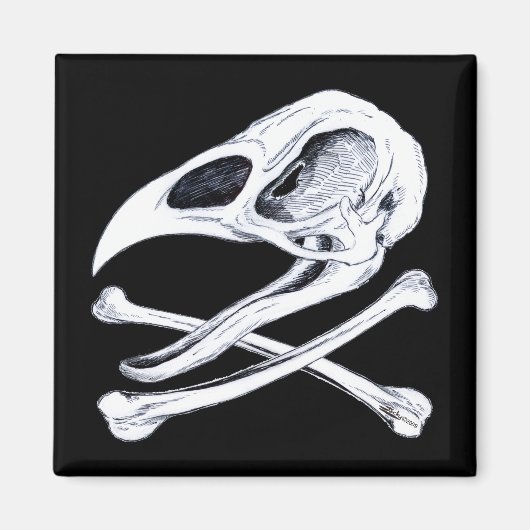 Rooster Skull und Crossbones Magnet (Vorne)