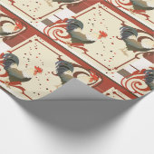 Rooster Sparkle Musterpapier Geschenkpapier (Ecke)