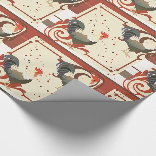 Rooster Sparkle Musterpapier Geschenkpapier (Ecke)