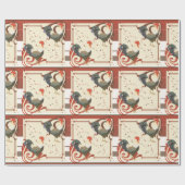 Rooster Sparkle Musterpapier Geschenkpapier (Flach)