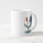 Rooster Splash - Aquarell Jumbo-Tasse (Vorderseite Rechts)