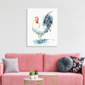 Rooster Splash - Aquarell Leinwanddruck (Insitu (Wohnzimmer))