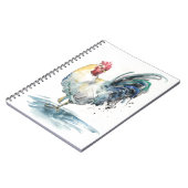 Rooster Splash - Aquarell Notizblock (Linke Seite)