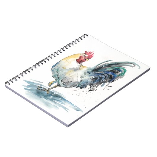Rooster Splash - Aquarell Notizblock (Linke Seite)