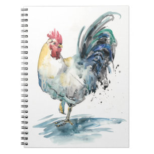 Rooster Splash - Aquarell Notizblock