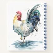 Rooster Splash - Aquarell Notizblock (Rückseite)