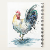 Rooster Splash - Aquarell Planer (Rückseite)