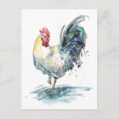 Rooster Splash - Aquarell Postkarte (Vorderseite)