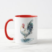 Rooster Splash - Aquarell Tasse (Links)