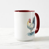 Rooster Splash - Aquarell Tasse (VorderseiteRechts)