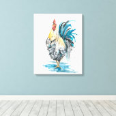 Rooster Splash - Aquarellbild Leinwanddruck (Insitu (Holzboden))
