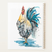 Rooster Splash - Aquarellbild Planer (Rückseite)