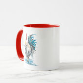 Rooster Splash - Aquarellbild Tasse (Vorderseite Links)