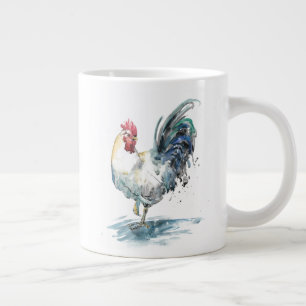Rooster Splash - Wasserfarbe Jumbo-Tasse