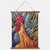Rooster Splendor - Unübertroffene Majestät Wandteppich Mit Holzrahmen (Vorderseite 2)