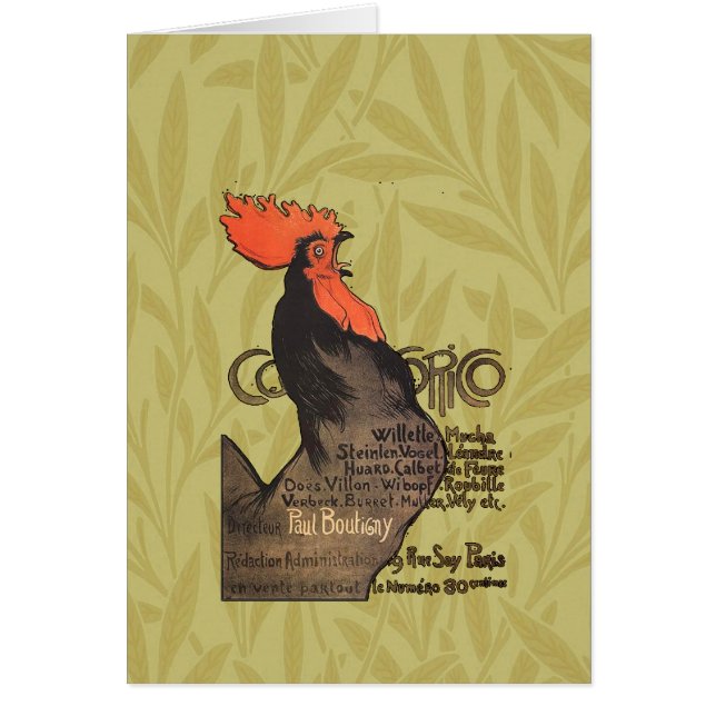 Rooster Steinlen Cocorico Französische Kunst (Vorne)