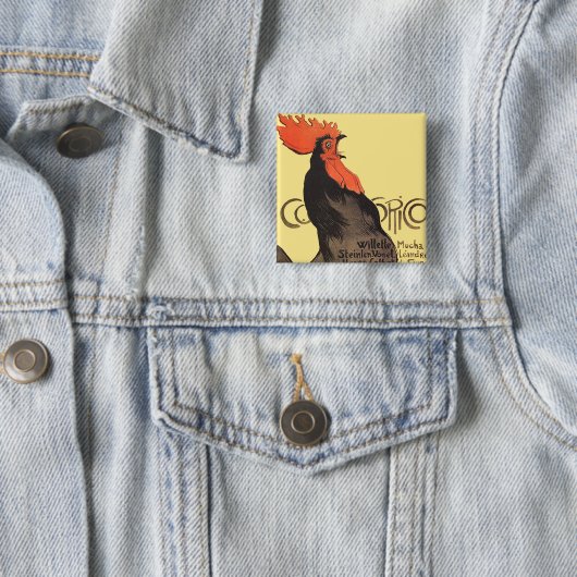 Rooster Steinlen Cocorico Französische Kunst Button (Beispiel)