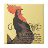 Rooster Steinlen Cocorico Französische Kunst Fliese (Vorderseite)