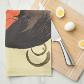 Rooster Steinlen Cocorico Französische Kunst Geschirrtuch (Viertel Falte)