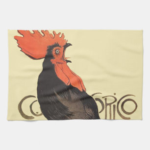 Rooster Steinlen Cocorico Französische Kunst Geschirrtuch
