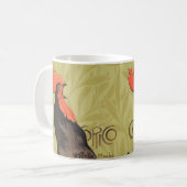 Rooster Steinlen Cocorico Französische Kunst Kaffeetasse (Vorderseite Links)