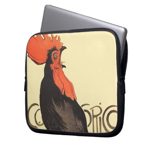 Rooster Steinlen Cocorico Französische Kunst Laptopschutzhülle (Vorderseite Links)