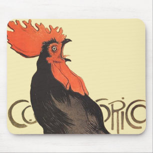 Rooster Steinlen Cocorico Französische Kunst Mousepad