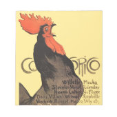 Rooster Steinlen Cocorico Französische Kunst Notizblock (Vorderseite)