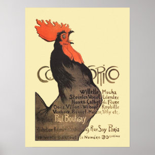 Rooster Steinlen Cocorico Französische Kunst Poster