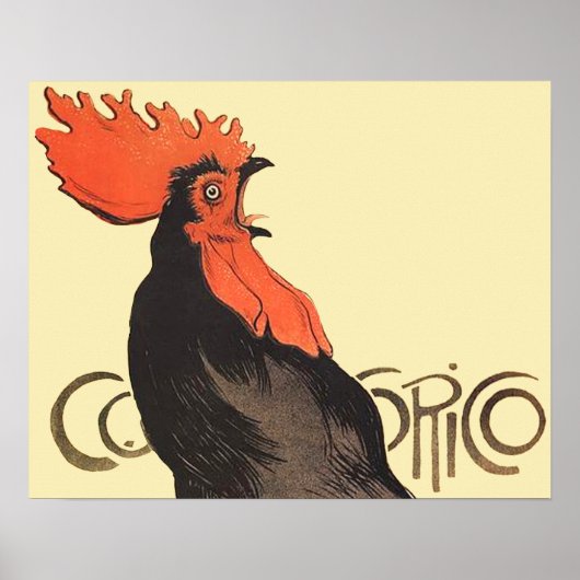 Rooster Steinlen Cocorico Französische Kunst Poster (Vorne)