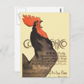 Rooster Steinlen Cocorico Französische Kunst Postkarte (Vorne/Hinten)