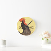 Rooster Steinlen Cocorico Französische Kunst Runde Wanduhr (Zuhause)