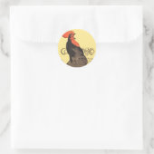 Rooster Steinlen Cocorico Französische Kunst Runder Aufkleber (Tasche)