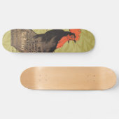 Rooster Steinlen Cocorico Französische Kunst Skateboard (Horizontal)