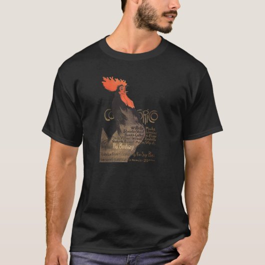Rooster Steinlen Cocorico Französische Kunst T-Shirt (Vorderseite)