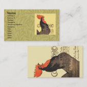 Rooster Steinlen Cocorico Französische Kunst Visitenkarte (Vorne/Hinten)