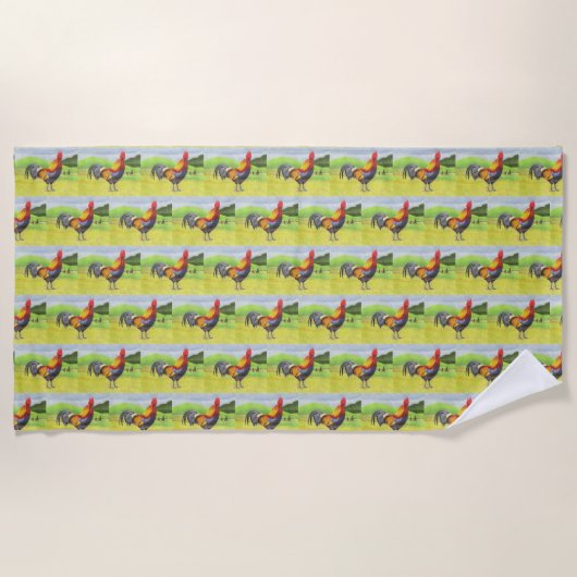 Rooster Strandtuch (Vorderseite)