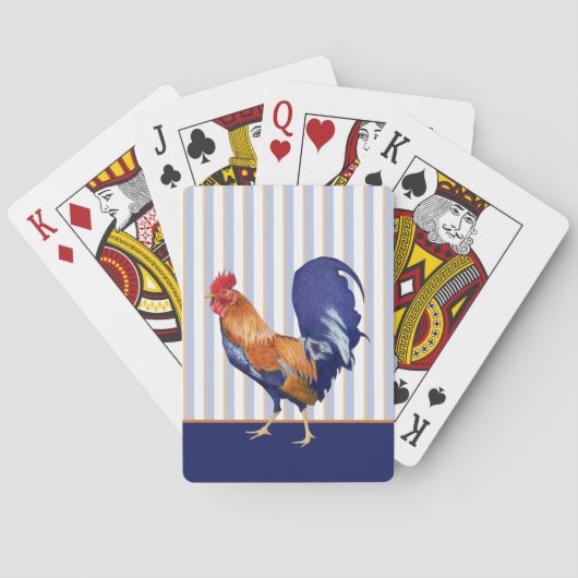 Rooster Streifen Playing Cards Spielkarten (Rückseite)