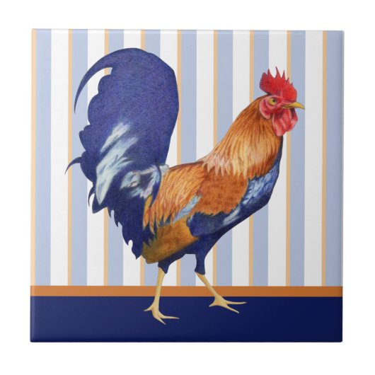 Rooster Stripes Keramik Tile Fliese (Vorderseite)