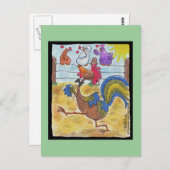 Rooster Strut Postkarte (Vorne/Hinten)