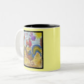 Rooster Strut Zweifarbige Tasse (Vorderseite Links)