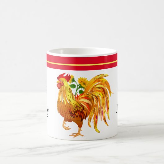 Rooster Sunflower Tasse (Mittel)