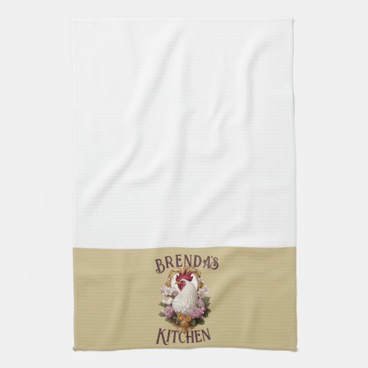 Rooster & Trauben Heraldic Crest, schlicht, Geschirrtuch (Vertikal)