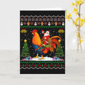 Rooster Ugly Xmas Gift Santa Riding Rooster Christ Karte (Gelbe Blume)