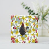 Rooster und Frangipanis, Karte (Stehend Vorderseite)