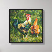 Rooster und Hen Leinwanddruck (Vorderseite)