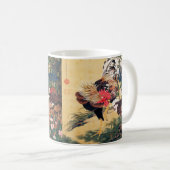 Rooster und Hen mit Hydrangeas von Ito Jakuchu Kaffeetasse (VorderseiteRechts)